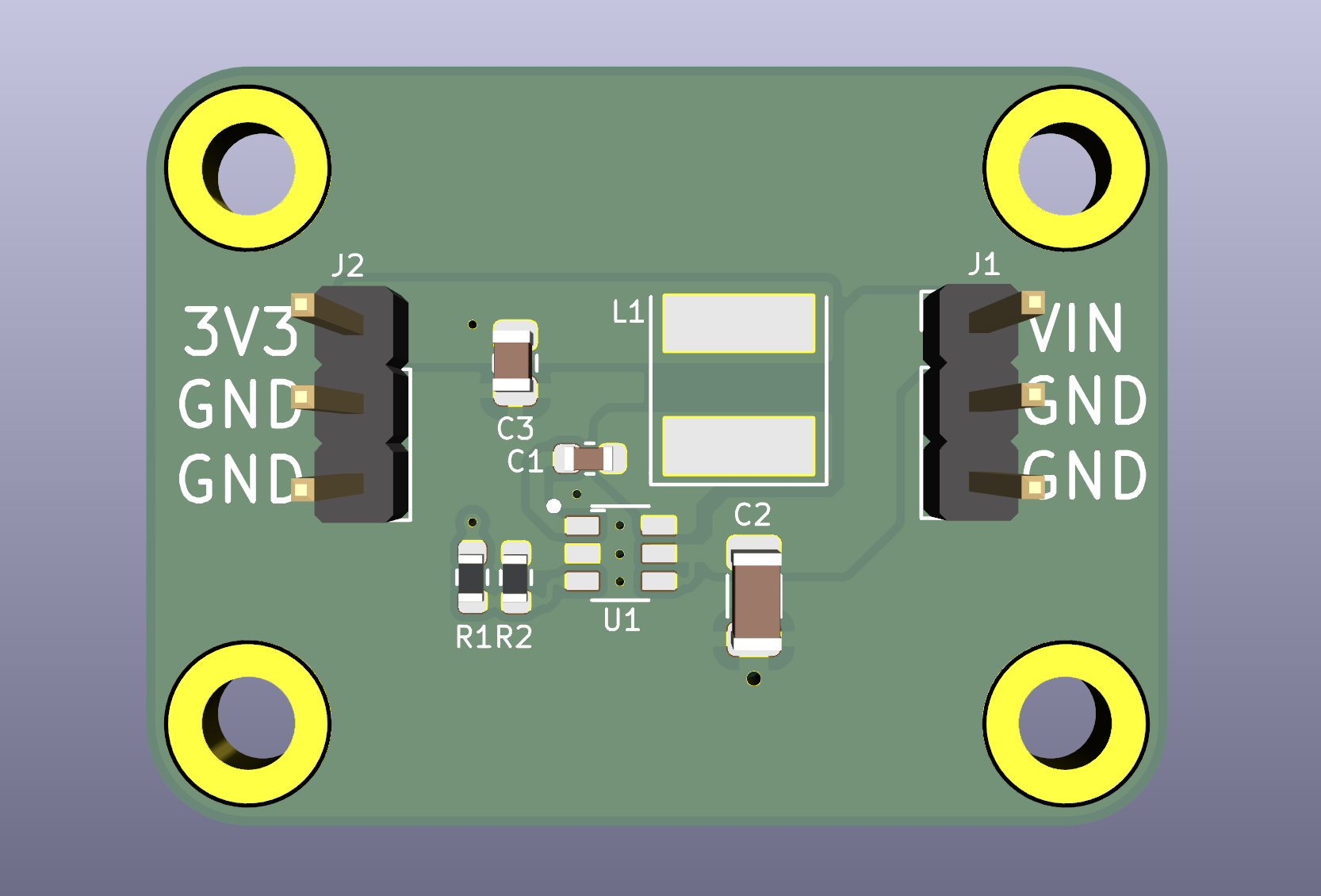 3D View of the designed PCB