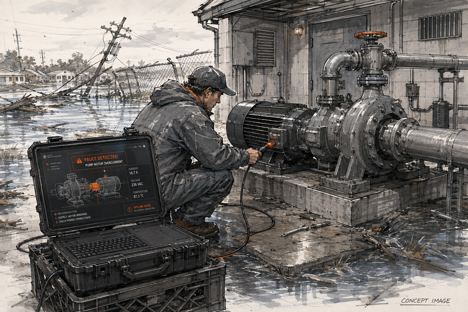 Storm-Damaged Pump Station Inspection